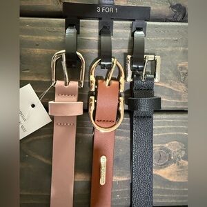 Steve Madden Pink, Brown, and Black Belts